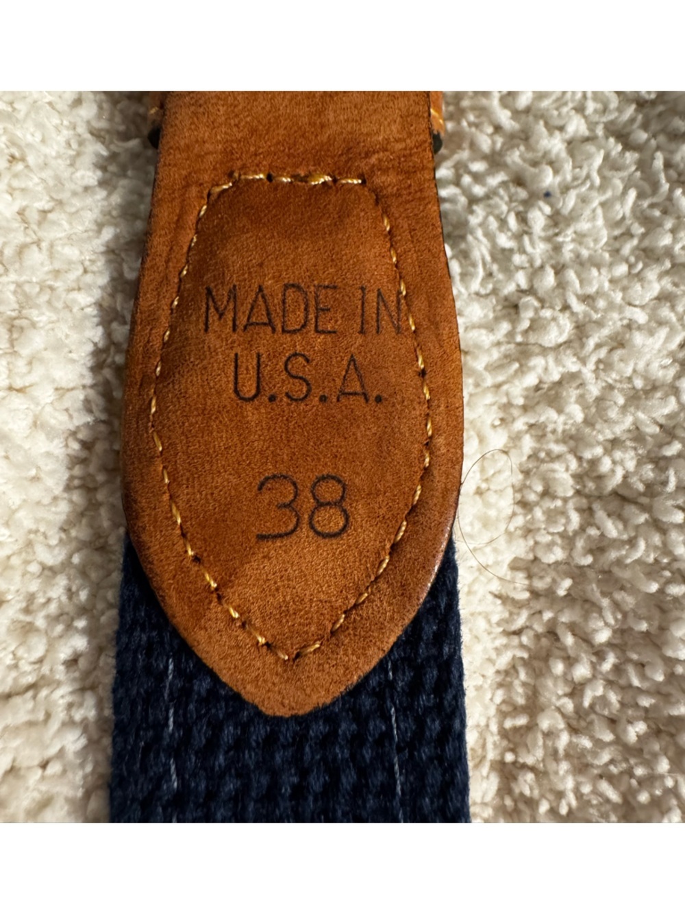 Zeppelin Sailing Symbol Brown Leather Mens Maritime Belt, size 38 - Picture 4 of 10